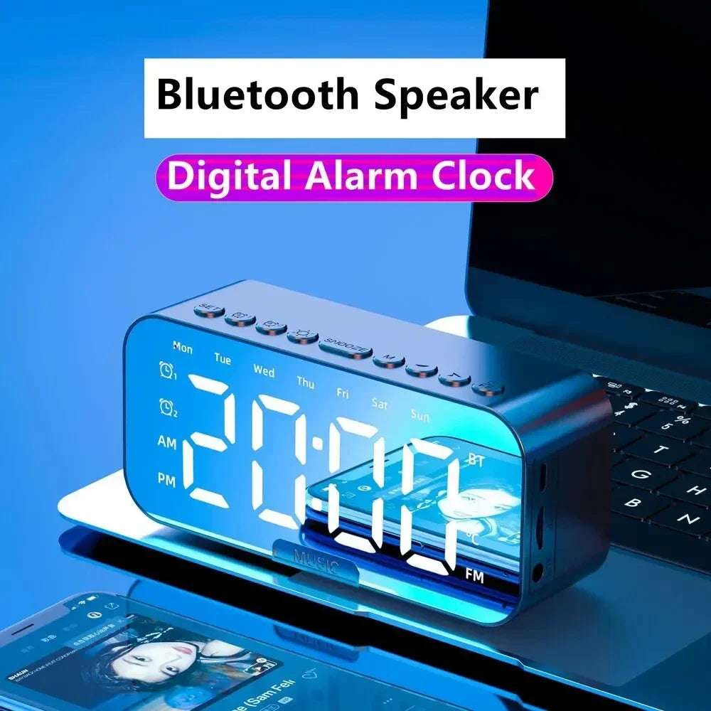 GlowWave – Smart Mirror Clock with Bluetooth & FM