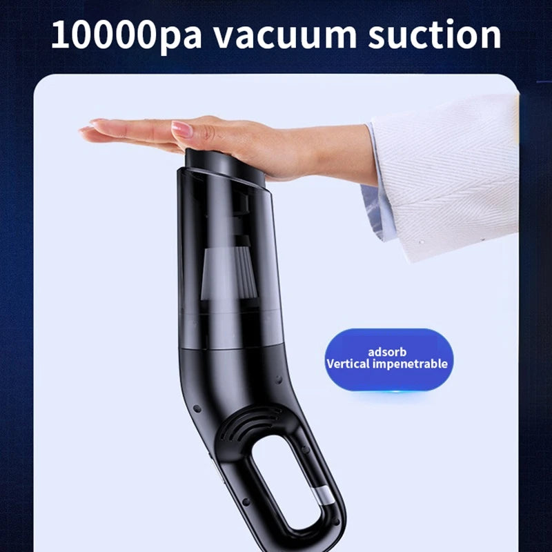 TurboVac 10K: Wireless Handheld Car & Home Vacuum Cleaner – 10,000PA Powerful Suction