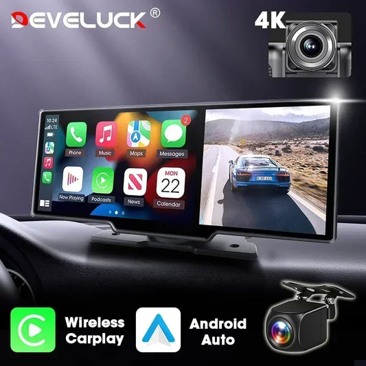 DriveVision Pro 4K – Smart Dash Cam & Car System with Android Auto, CarPlay, 5G Wi-Fi, and Rear Camera